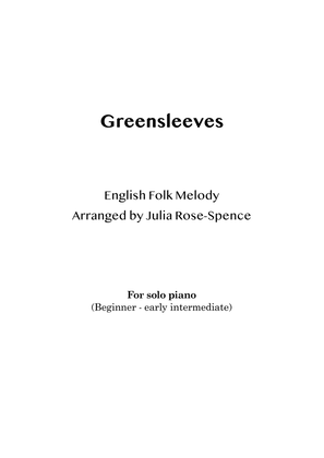 Greensleeves (piano solo - beginner - intermediate)