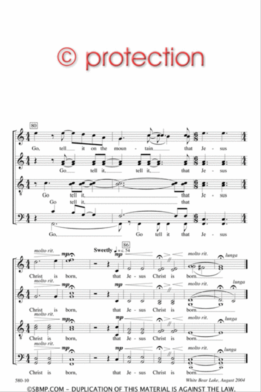 Go, Tell It on the Mountain - SATB divisi Octavo image number null