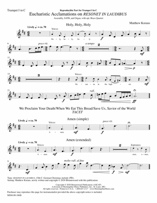 Eucharistic Acclamations on Resonet in Laudibus (Downloadable Instrumental Parts)