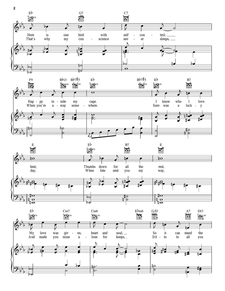 Ain't Misbehavin' Piano, Vocal, Guitar scores gallery preview page 2