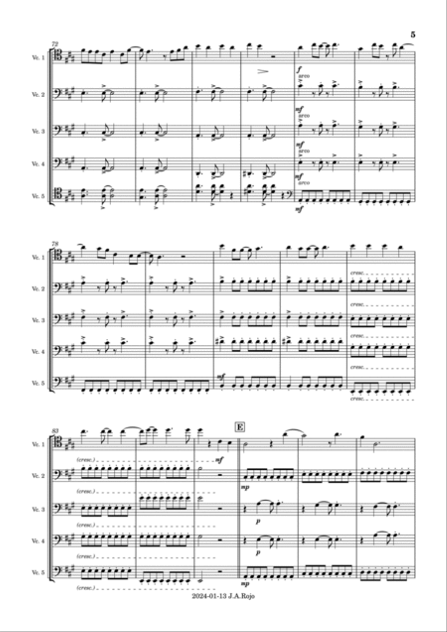I Was Born To Love You String Quintet scores gallery preview page 5
