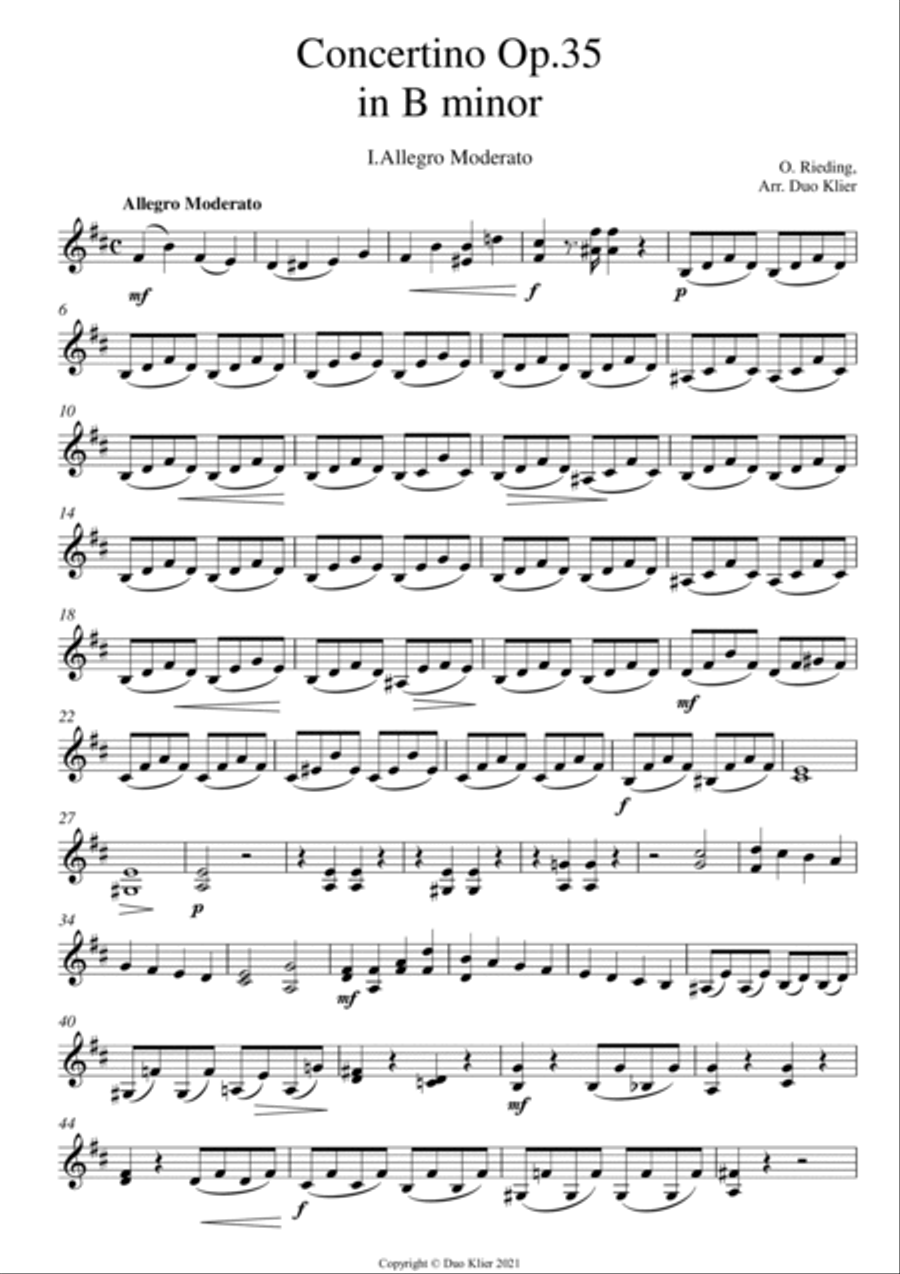 Rieding - Concertino Op 35 in B minor, 2nd violin accompaniment Violin Solo scores gallery preview page 2