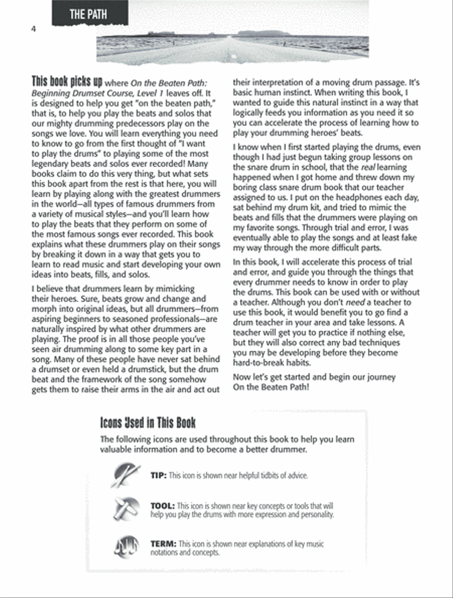 On the Beaten Path -- Beginning Drumset Course, Level 2 Drum Set scores gallery preview page 4