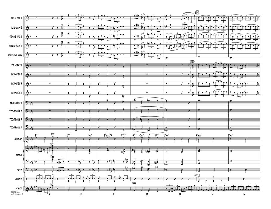 In Summer (from Frozen) - Conductor Score (Full Score) Jazz Ensemble scores gallery preview page 3