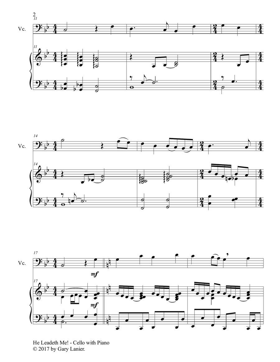 Gospel Hymns for Cello (Cello with Piano Accompaniment) Piano scores gallery preview page 3