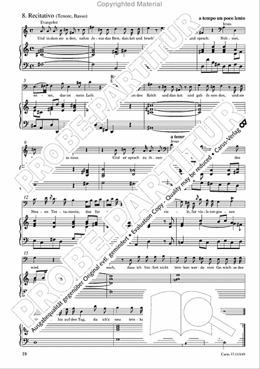 Markuspassion. Werkausgabe Reihe 1, Bd. 7 (Homilius) Organ scores gallery preview page 19