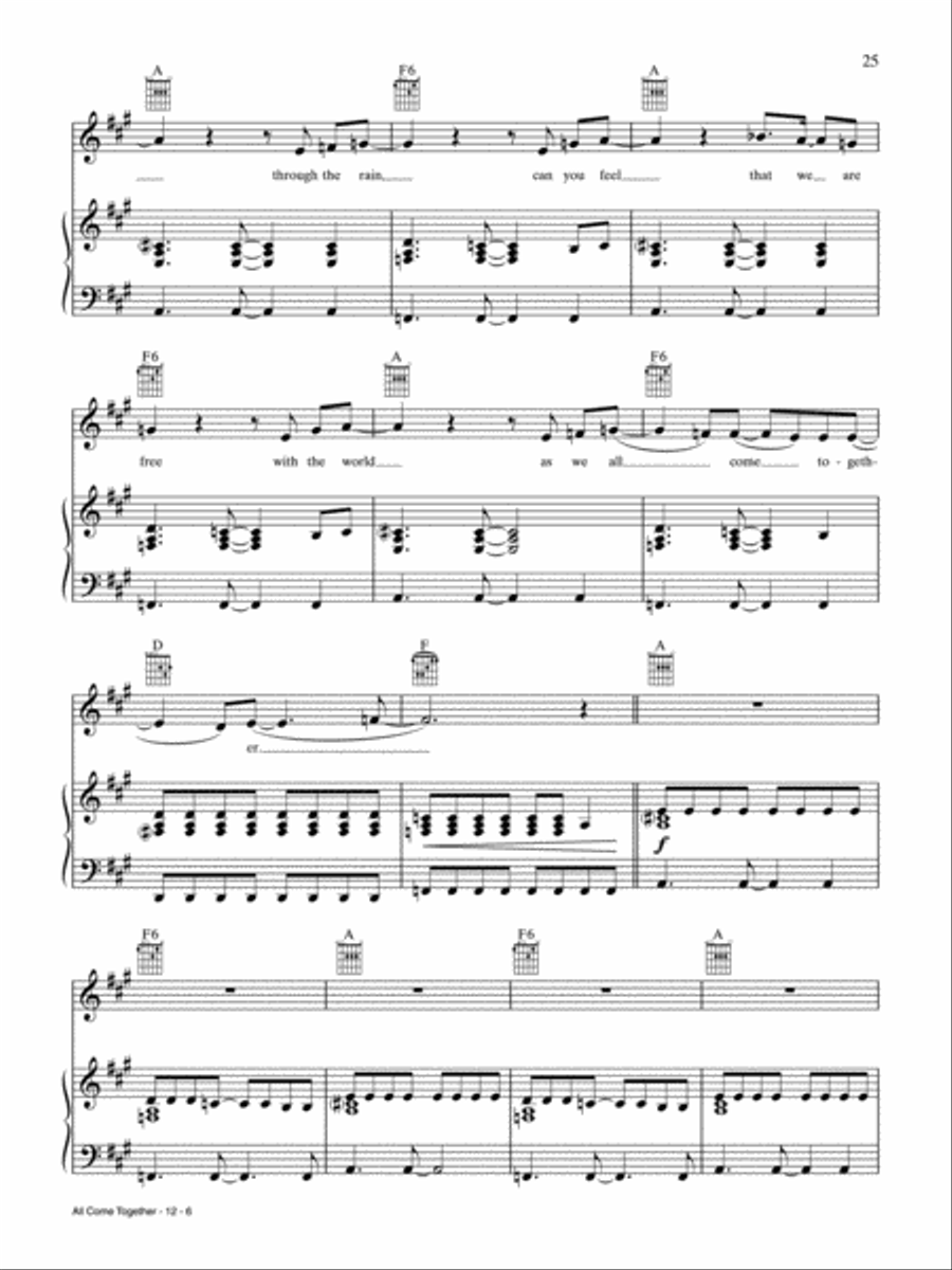 All Come Together Piano, Vocal, Guitar scores gallery preview page 6