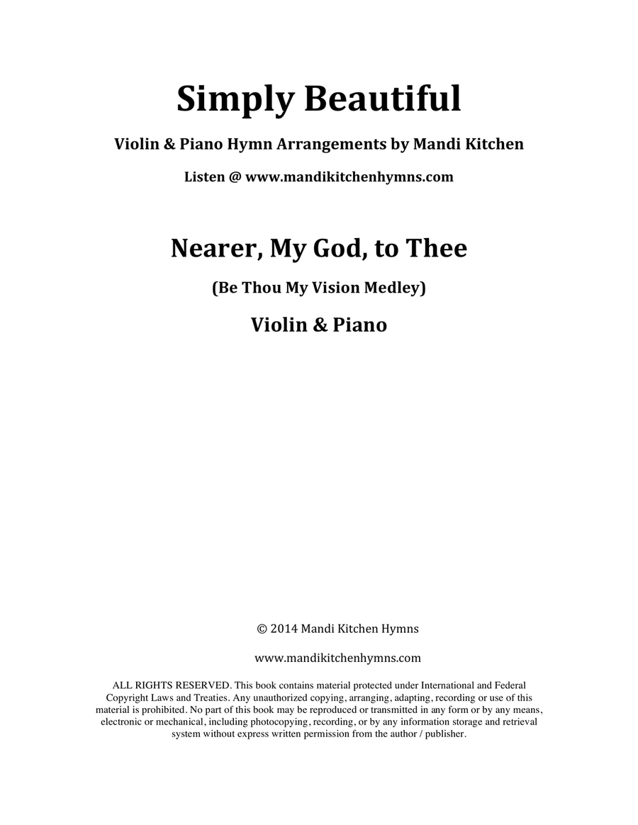 Nearer, My God, to Thee (Violin & Piano) Violin Solo scores gallery preview page 1