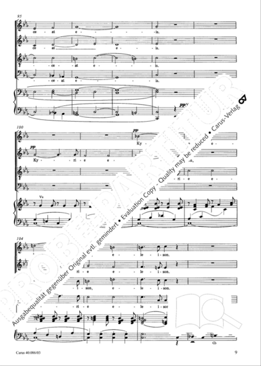 Requiem in C minor 4-Part scores gallery preview page 10