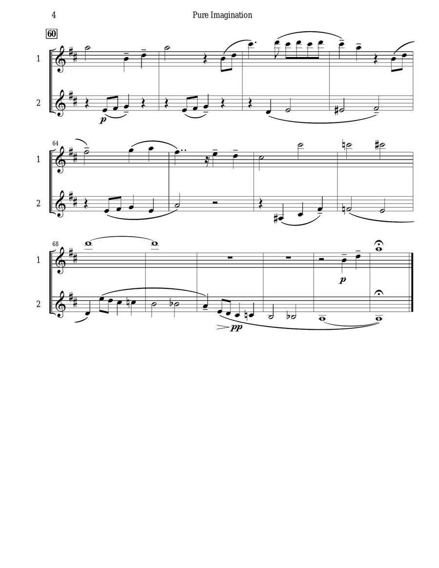 Pure Imagination Flute Duet scores gallery preview page 5