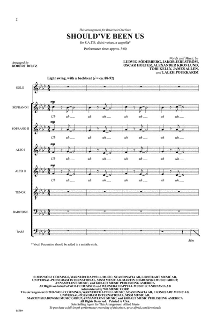 Should've Been Us Choir scores gallery preview page 1