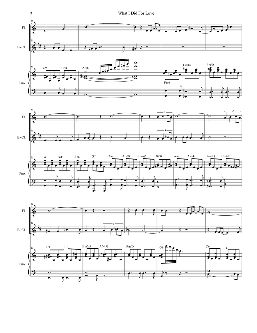 What I Did For Love What I Did For Love Woodwind Duet scores gallery preview page 2