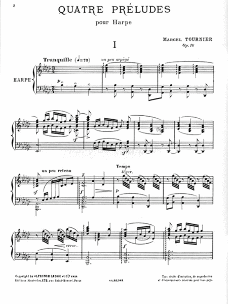 Quatre Preludes pour Harpe
