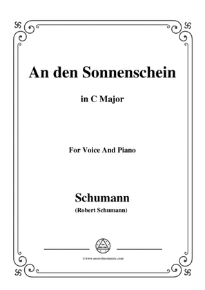 Schumann-An den Sonnenschein,in C Major,for Voice and Piano