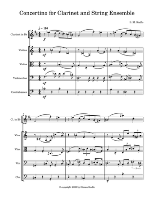 Concertino for Clarinet and String Ensemble