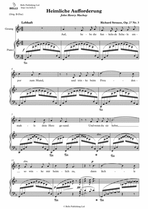 Heimliche Aufforderung, Op. 27 No. 3 (F Major)