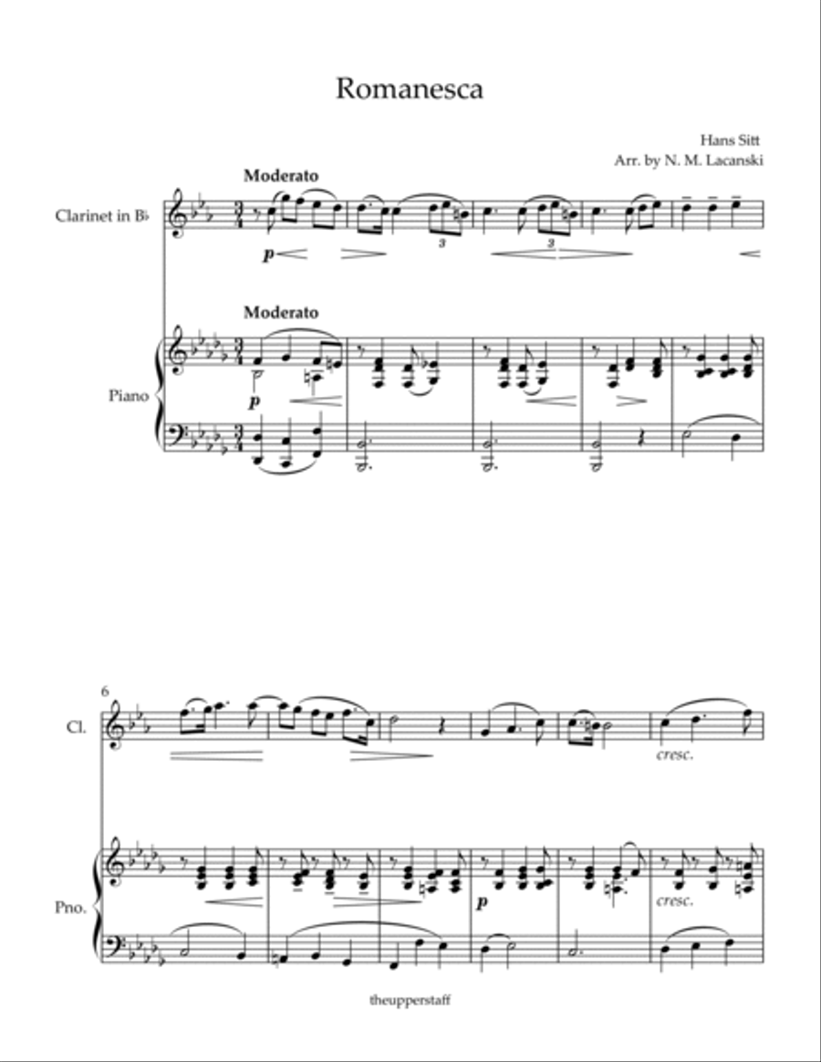 Romanesca Clarinet Solo scores gallery preview page 2