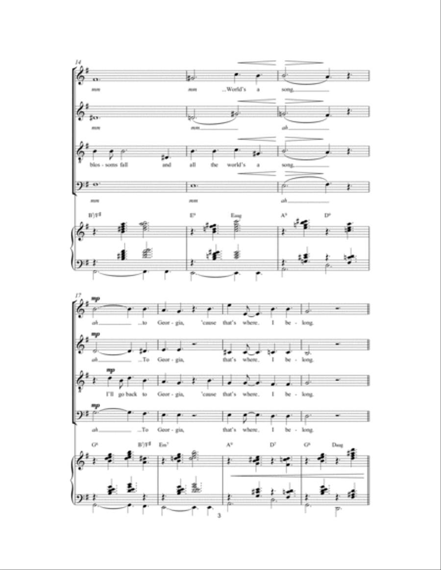 Georgia On My Mind Choir scores gallery preview page 3