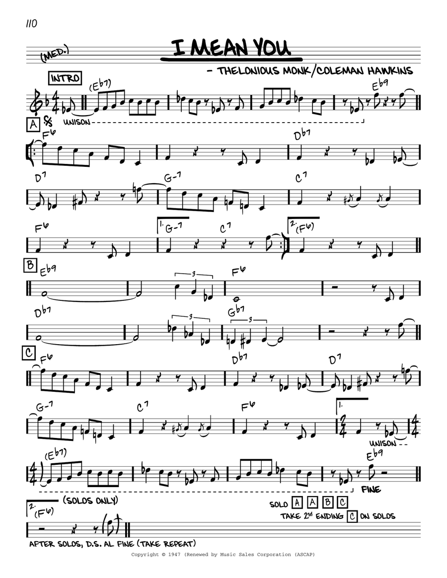 I Mean You Piano scores gallery preview page 1