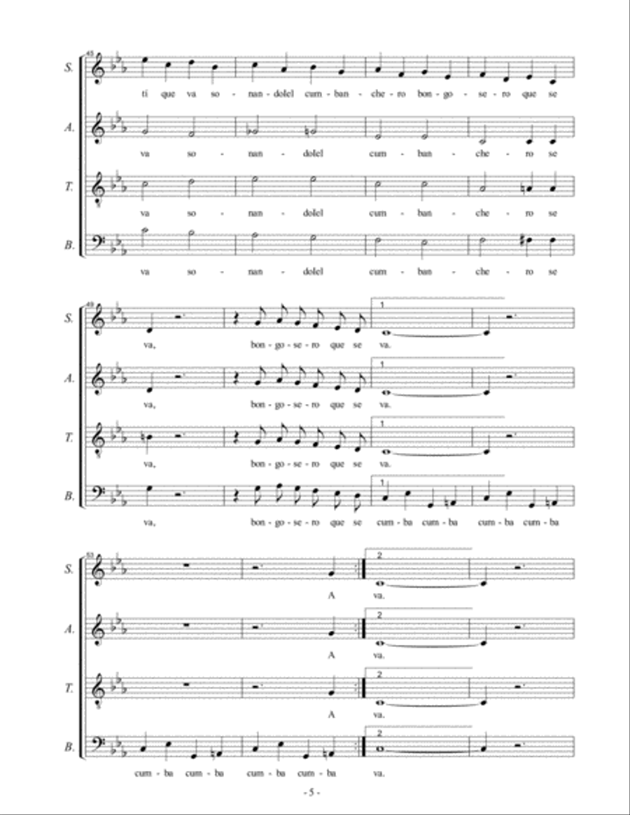 El Cumbanchero 4-Part scores gallery preview page 5