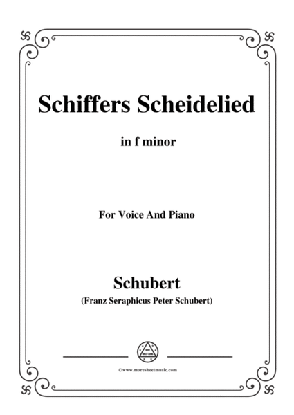 Schubert-Schiffers Scheidelied,in f minor,for Voice and Piano image number null