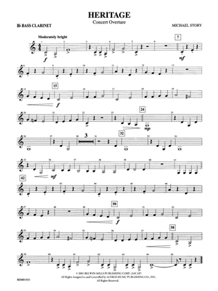 Heritage (Concert Overture): B-flat Bass Clarinet