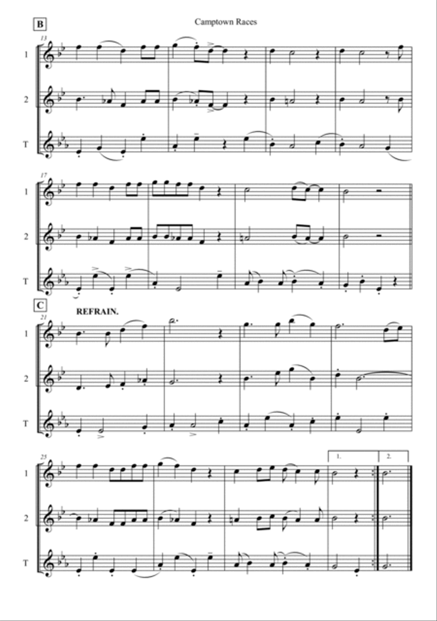 Camptown Races Camptown Races Woodwind Trio scores gallery preview page 2