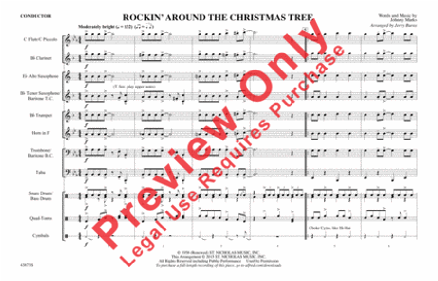 Rockin' Around the Christmas Tree Marching Band scores gallery preview page 2