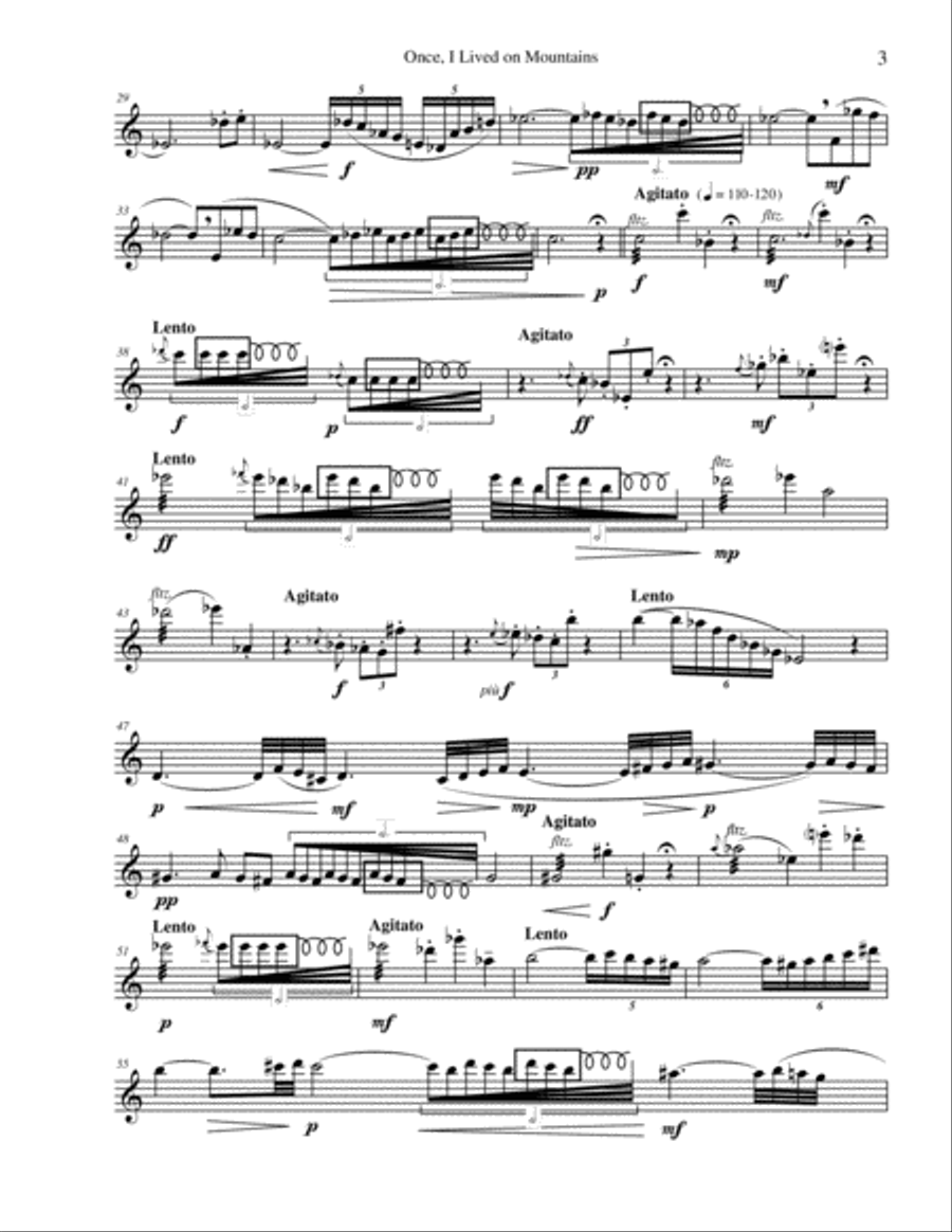Once, I Lived on Mountains Flute Solo scores gallery preview page 3