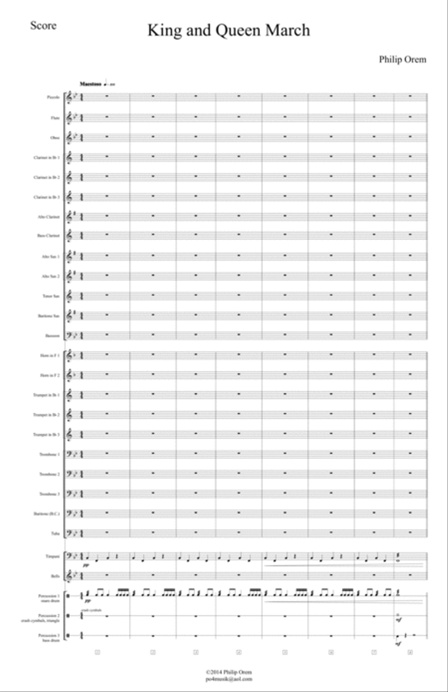 King and Queen March - score and parts Concert Band scores gallery preview page 3