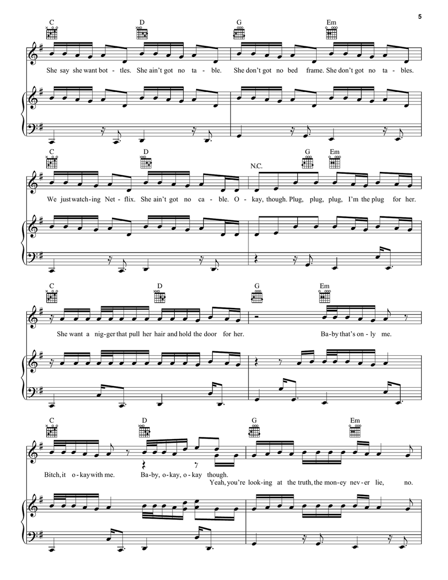 I'm The One I'm The One Piano, Vocal, Guitar scores gallery preview page 5