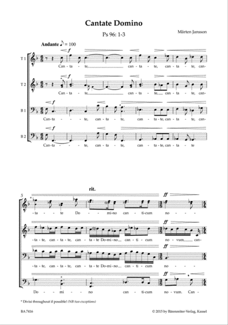 Cantate Domino TTBB scores gallery preview page 2
