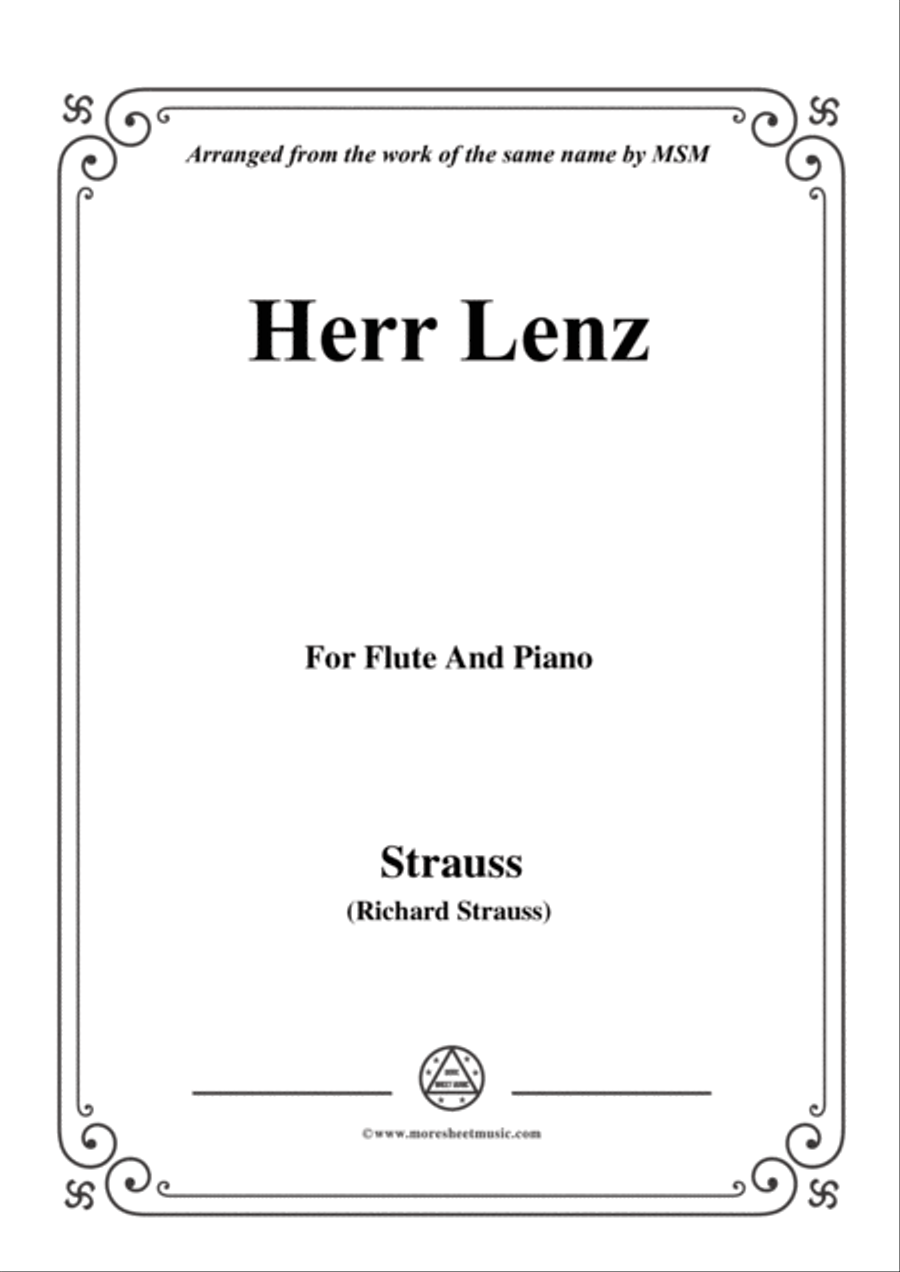 Richard Strauss-Herr Lenz, for Flute and Piano Flute Solo scores gallery preview page 1