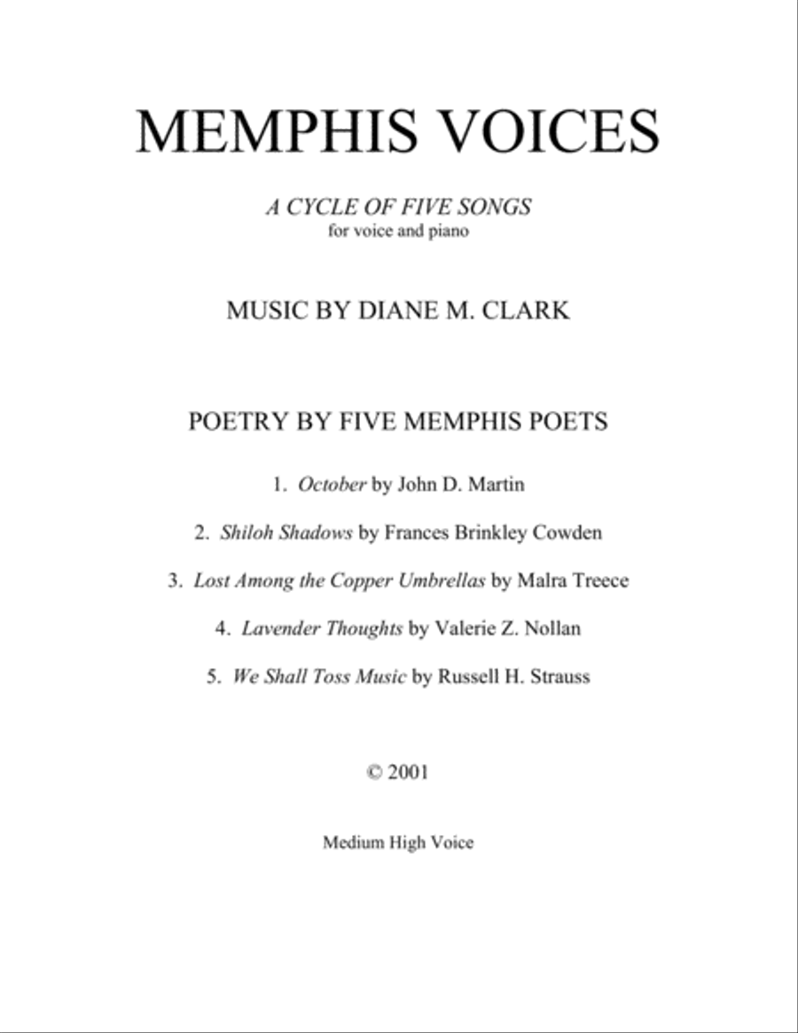 Memphis Voices (Medium High Voice) High Voice scores gallery preview page 1