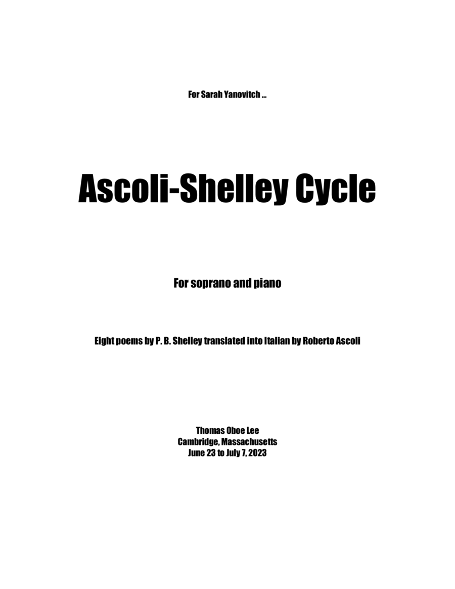 Ascoli-Shelley Cycle