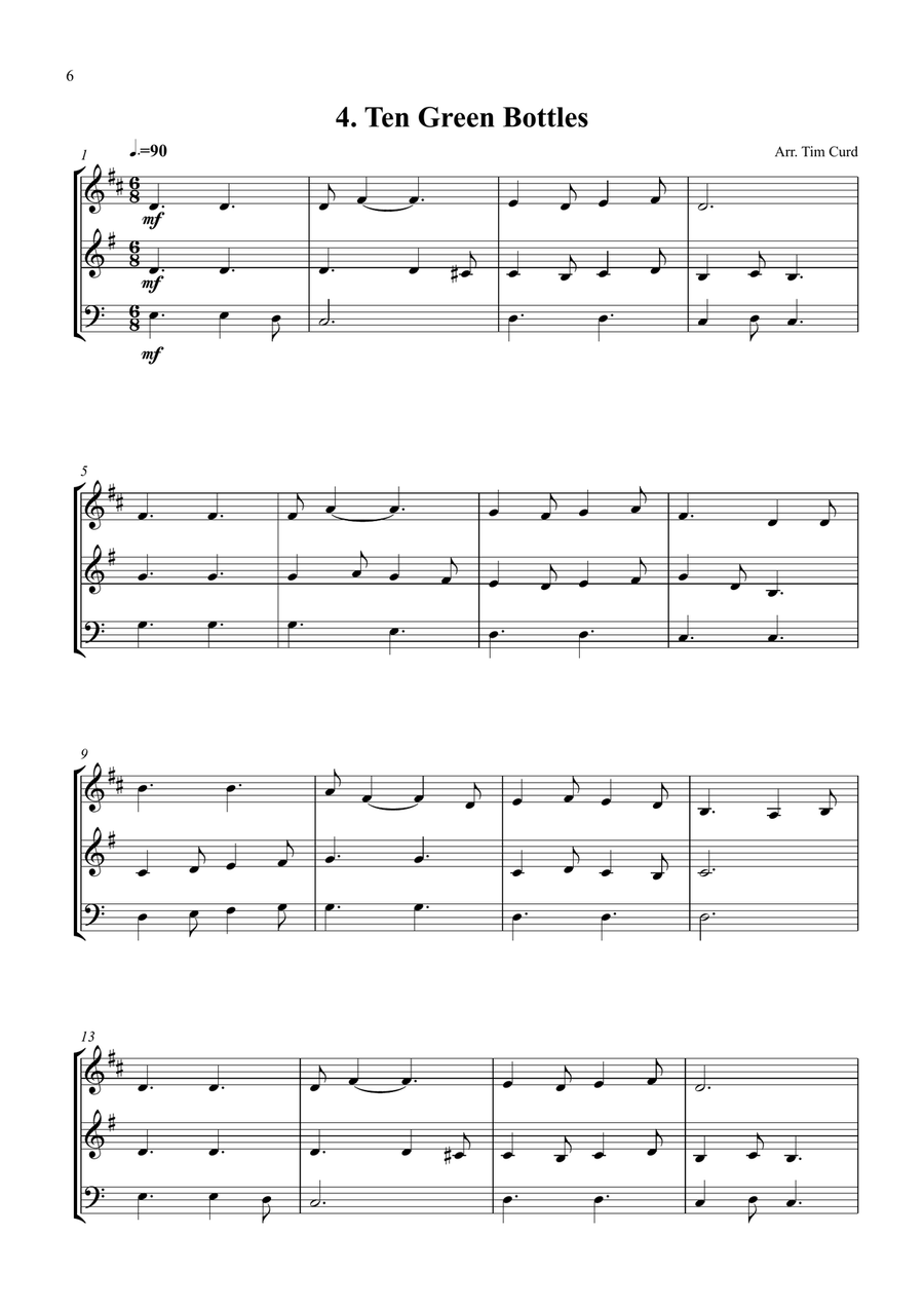 14 Fun Trios For Trumpet, French Horn And Trombone Brass Trio scores gallery preview page 6