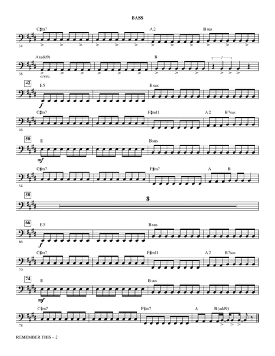 Remember This (arr. Roger Emerson) - Bass