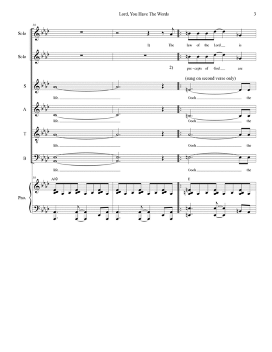 Lord, You Have The Words (Psalm 19) (Solo and SATB) image number null