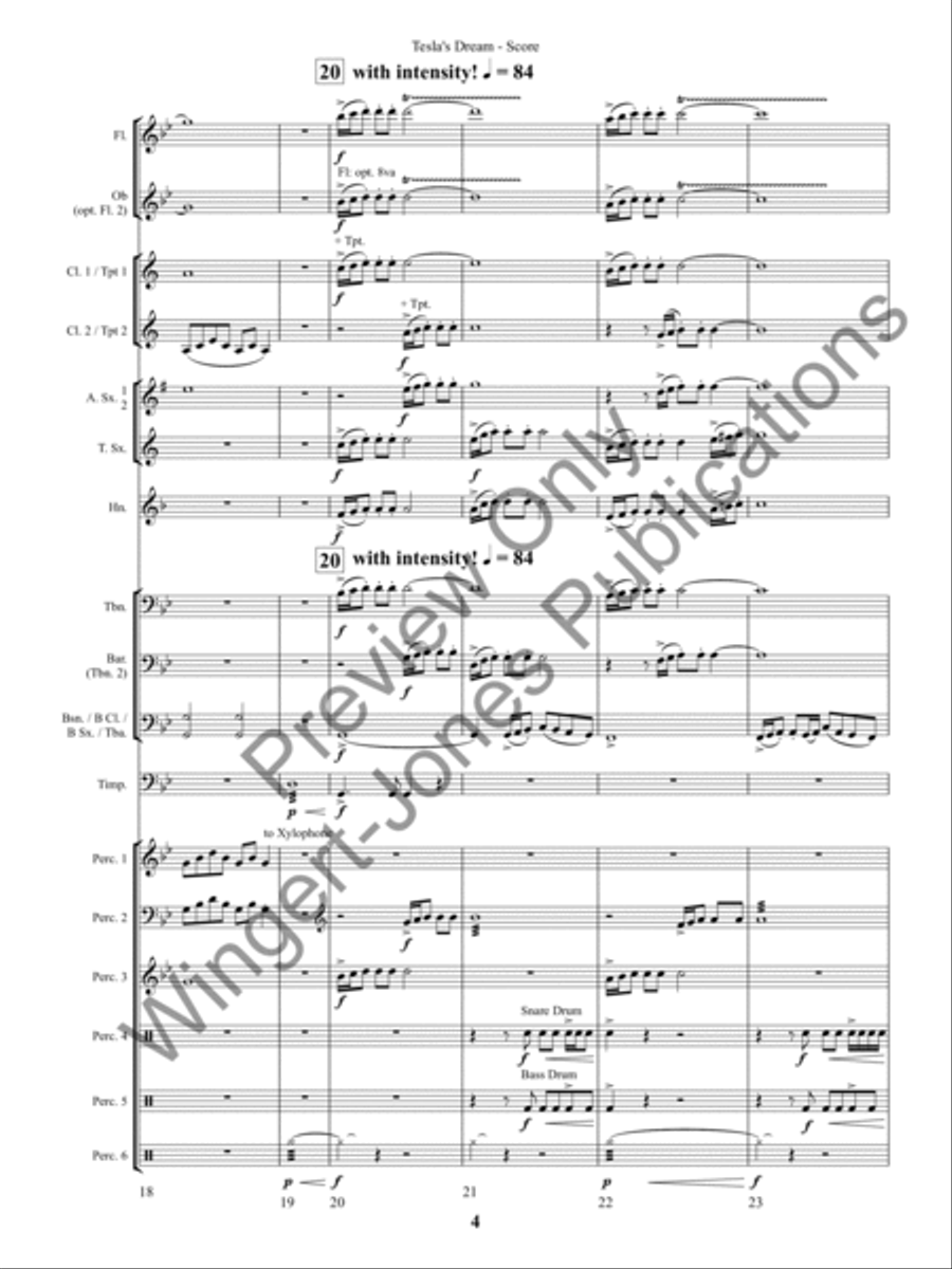 Tesla's Dream (Score) Concert Band scores gallery preview page 7