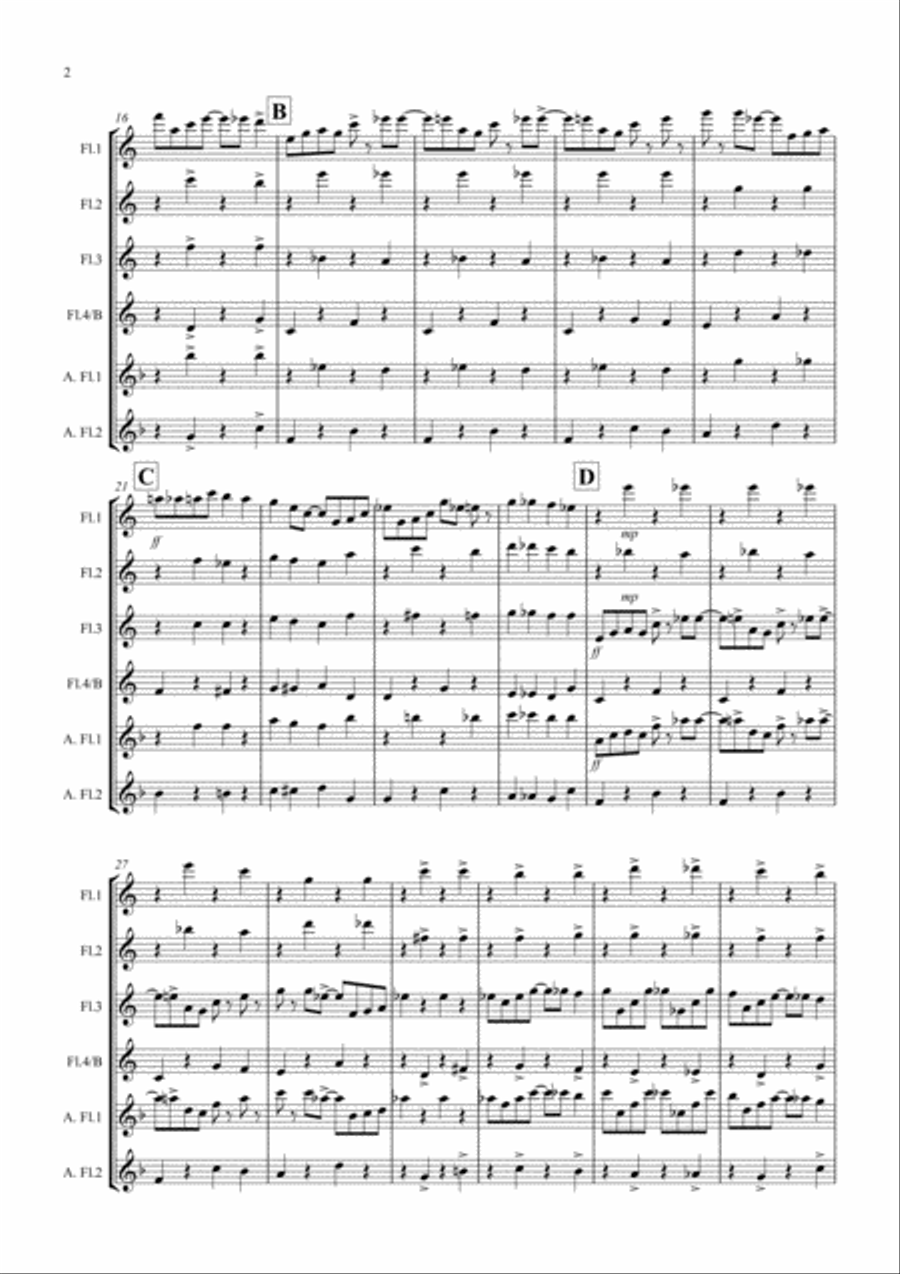 The Dancing Dog! for Flute Quartet Flute Quartet scores gallery preview page 2