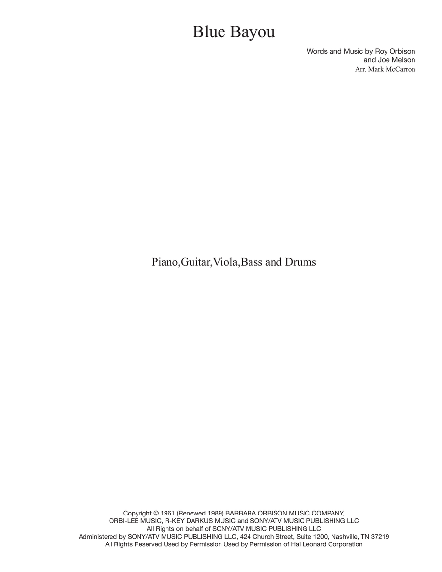 Blue Bayou Blue Bayou Small Ensemble scores gallery preview page 1