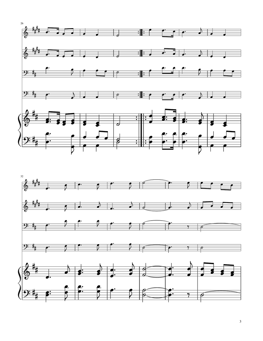 Joy To The World - Brass Quartet Brass Quartet scores gallery preview page 3