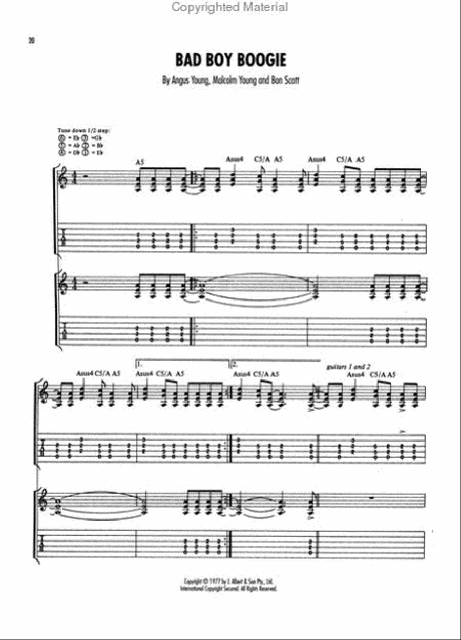 AC/DC – Plug Me In Guitar Tablature scores gallery preview page 3