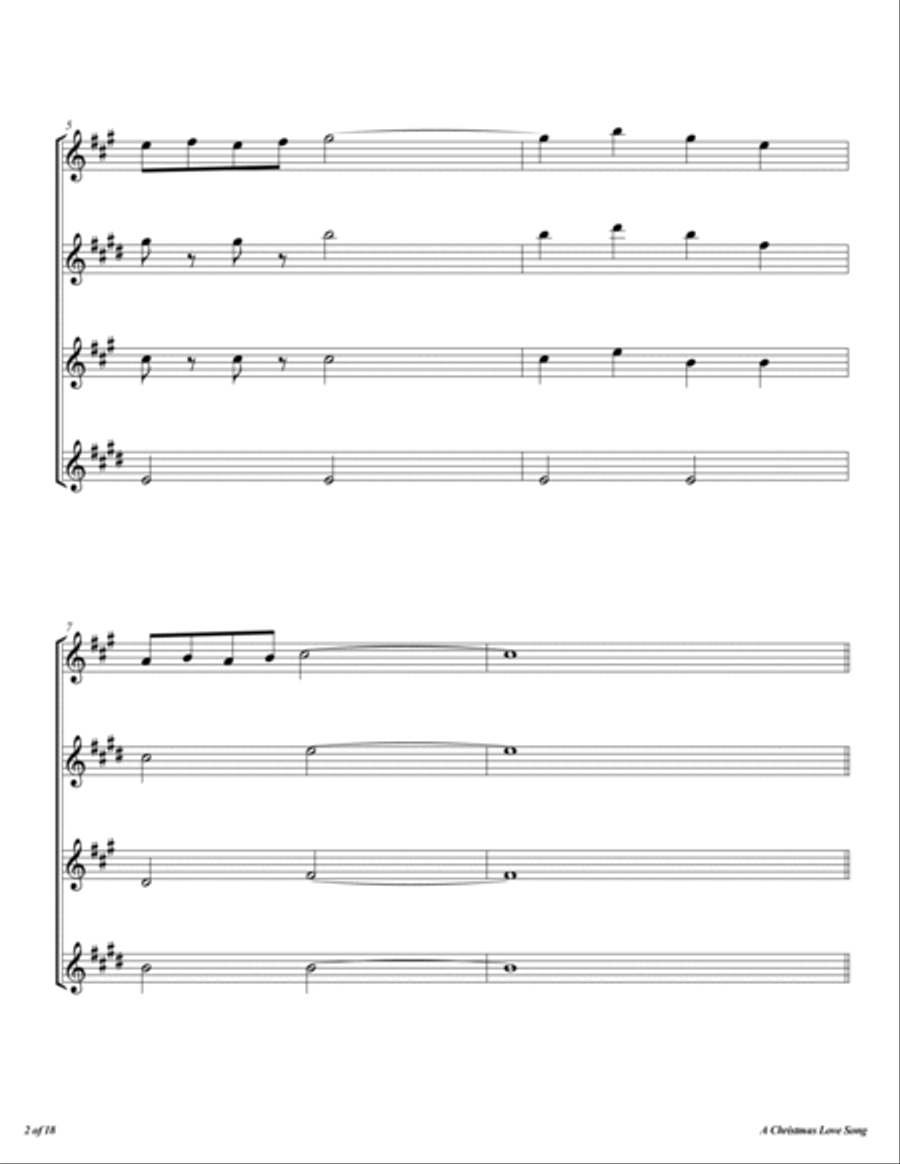 A Christmas Love Song Woodwind Quartet scores gallery preview page 3