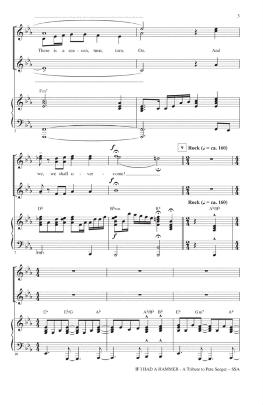 If I Had A Hammer (The Hammer Song) SSA scores gallery preview page 2