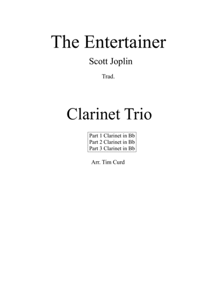 The Entertainer. For Clarinet Trio image number null