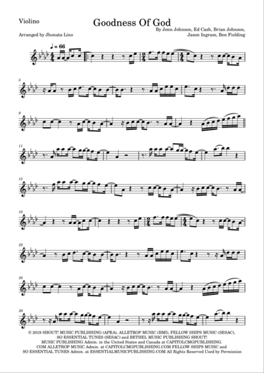 Goodness Of God String Duet scores gallery preview page 4