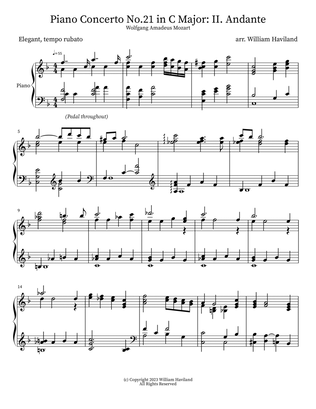 Piano Concerto No.21 in C Major K.467: II. Andante (arr. for solo piano)