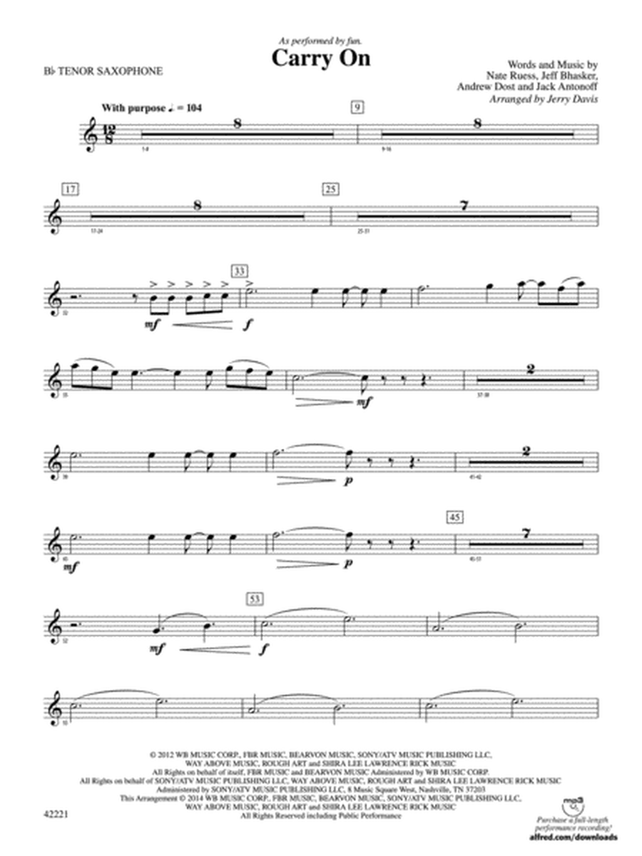 Carry On: B-flat Tenor Saxophone