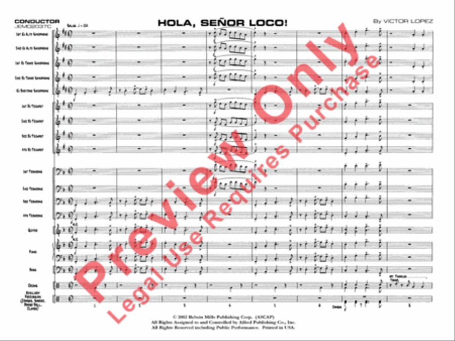 Hola, Señor Loco! Jazz Ensemble scores gallery preview page 4